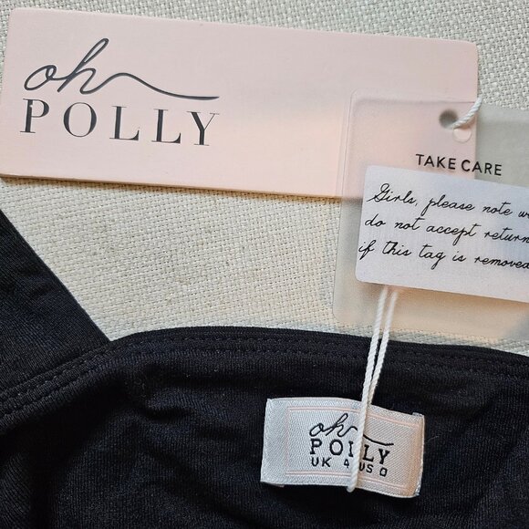 Oh Polly Black Crop Top - Size 0 - Picture 4 of 6
